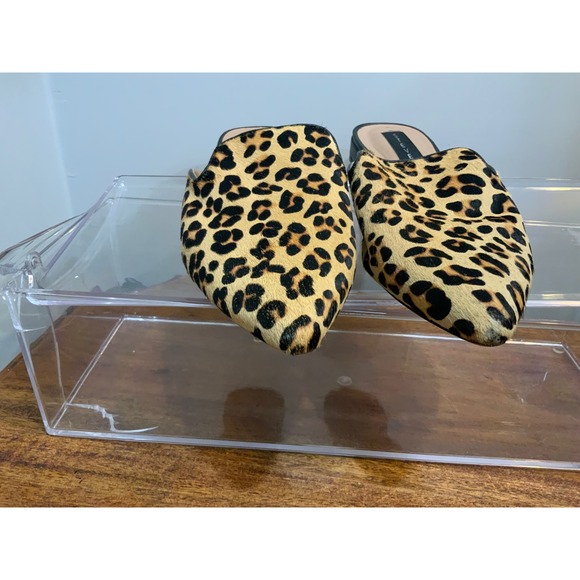 STEVEN by Steve Madden Leopard Print Calf Hair Pointed Toe Mule‎ Flats Women - Picture 3 of 14